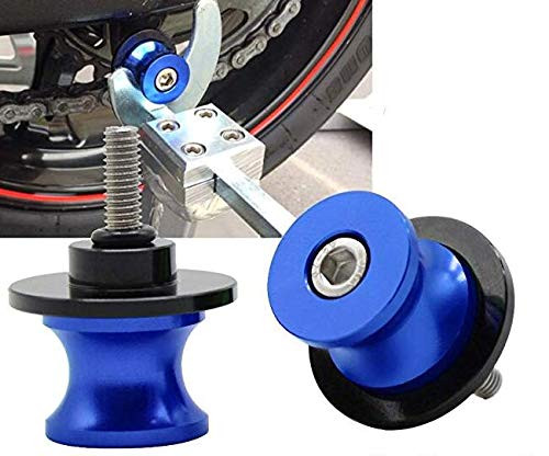 2pcs 8MM M8 X15 Motorcycle Swing arm Sliders Spools CNC Swing Arm Stand Screw Blue