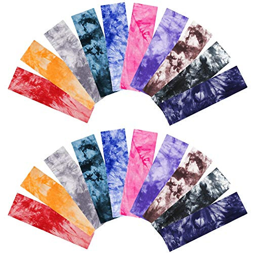 20 Pieces Tie Dye Headbands Colorful Cotton Elastic Hairbands Stretch Yoga Sport Head Wraps for Women Girls 20 Pieces Tie Dye Headbands Colorful Cotton Elastic Hairbands Stretch Yoga Sport Head Wraps for Women Girls