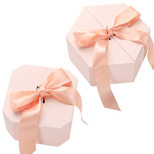 MUKOSEL 2Pcs Gift Box with Ribbon and Raffia Shredded Paper 10 Large 6 Medium Gift Boxes for Christmas Fathers Day GraduationsWedding Birthday Valentines and Party Gifts Pink MUKOSEL 2Pcs Gift Box with Ribbon and Raffia Shredded Paper 10 Large 6 Medium Gift Boxes for Christmas Fathers Day GraduationsWedding Birthday Valentines and Party Gifts Pink