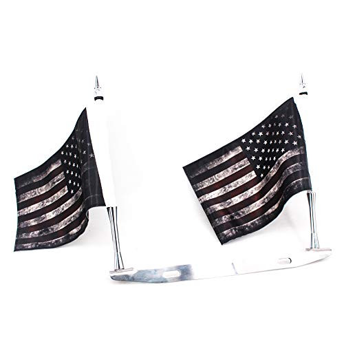 GUAIMI License Plate Mounted Double Flag Holder with Double Flags 2x Dark American Flag