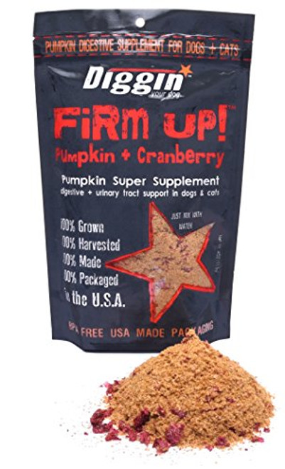 Diggin Your Dog Firm Up! Cranberry Pumpkin Super Supplement GMO free Digestive Urinary Tract Support 4oz Bag Diggin Your Dog Firm Up! Cranberry Pumpkin Super Supplement GMO free Digestive Urinary Tract Support 4oz Bag