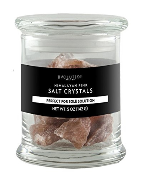 Evolution Salt  Sole Himalayan Salt Drinking Solution Glass Jar  Crystals 12 oz Jar