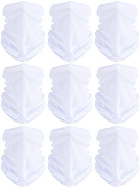 Face Cover Scarf UV Protection Neck Gaiter Scarf Sunscreen Breathable Bandana White 9