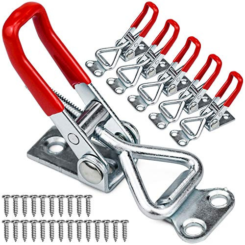6 Pack Adjustable Toggle Clamp Latch with 24pcs Screws Model No4001 330 Lbs 150Kg Holding Capacity Heavy Duty Quick Release Pull Toggle Latch Clamp