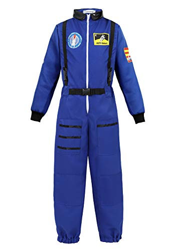 Haorugut Astronaut Costume for Kids Space Suit Role Play Dress up Costume Blue S