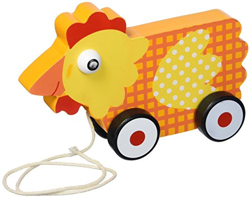 Imagination Generation Wooden Wonders PushnPull Plaid Hen Toy