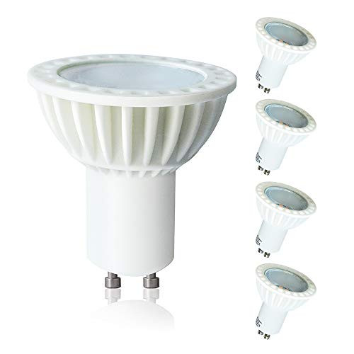 Lampaous GU10 LED Light Bulbs,5W 450lm Daylight Lights,Spotlight Bulb,50W Halogen Equivalent,4000K Netural White,Recessed Light Fixture Downlight,Home Household Indoor Lighting,Pack of 4
