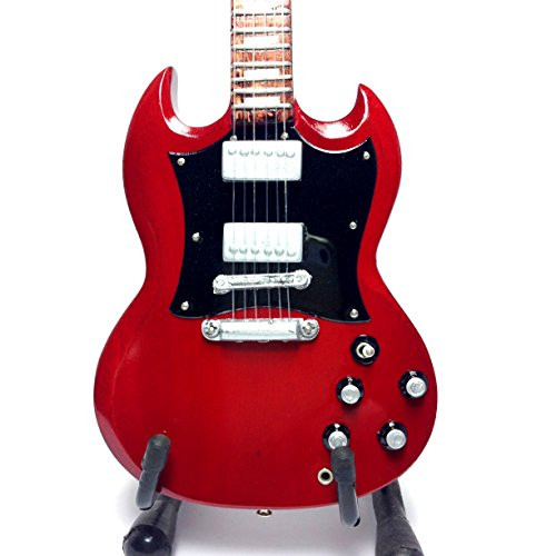 ACDC Miniature Guitar  Angus Young  SG Red Cherry Wood Replica 10 Inches