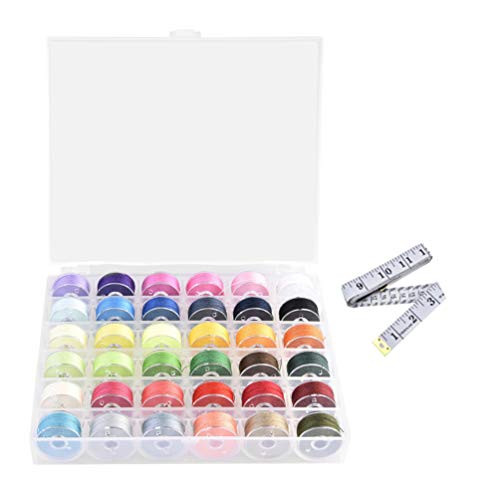 SUPVOX 36 Grid Bobbins Sewing Threads Kit Bobbins Sewing Threads Bobbins and Sewing Threads with Bobbin Case for Sewing Machine