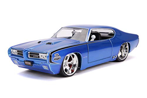 Bigtime Muscle 124 1969 Pontiac GTO Judge Diecast Car Blue Toys for Kids and Adults