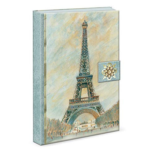 Punch Studio Journal with Brooch Embellishment Scenes of Paris 46657 emerald