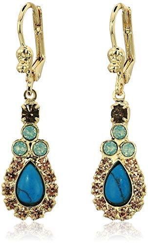 Sorrelli Driftwood SemiPrecious Pear and Crystal Drop Earrings Beige 1