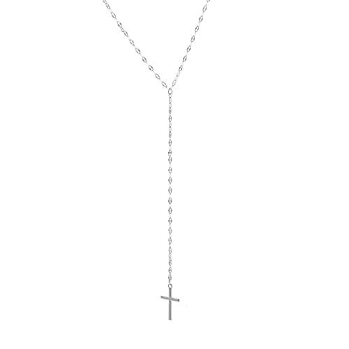 Adony Boho Necklace Chain Necklace Crystal Cross Pendant Necklaces Chain Jewelry Adjustable for Women and Girls