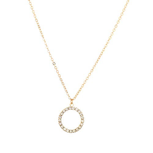 Jovono Dainty Circle Pendant Necklaces Fashion Crystal Necklace Chain Jewelry for Women and Girls Gold Jovono Dainty Circle Pendant Necklaces Fashion Crystal Necklace Chain Jewelry for Women and Girls Gold