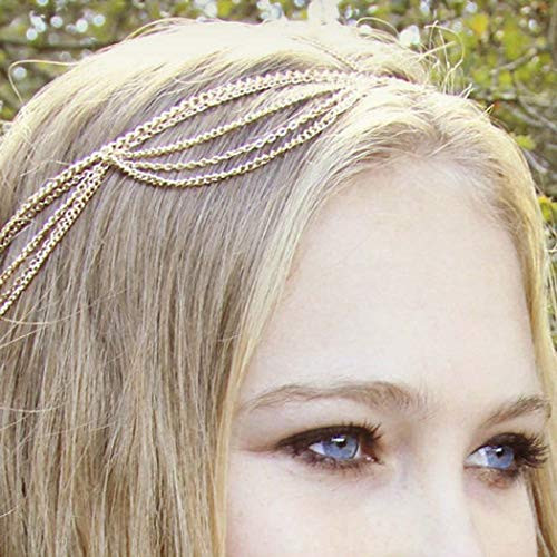 Jovono Boho Tassels Head Chain Multilayered Headpiece Fashion Hair Accesories for Women and Girls Gold Jovono Boho Tassels Head Chain Multilayered Headpiece Fashion Hair Accesories for Women and Girls Gold