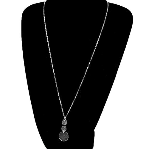 Jovono Sequin Pendant Necklaces Sweater Chain Necklace Fashion Chain Jewelry for Women and Girls Silver Jovono Sequin Pendant Necklaces Sweater Chain Necklace Fashion Chain Jewelry for Women and Girls Silver
