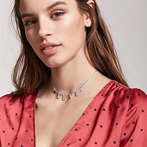 Jovono Love Pendant Necklaces Heart Necklace Fashion Chain Jewelry for Women and Girls Silver Jovono Love Pendant Necklaces Heart Necklace Fashion Chain Jewelry for Women and Girls Silver