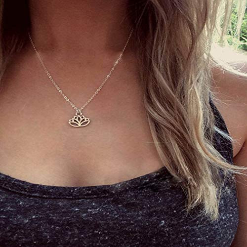 Jovono Lotus Pendant Necklaces Fashion Necklace Chain Jewelry for Women and Girls Gold Jovono Lotus Pendant Necklaces Fashion Necklace Chain Jewelry for Women and Girls Gold