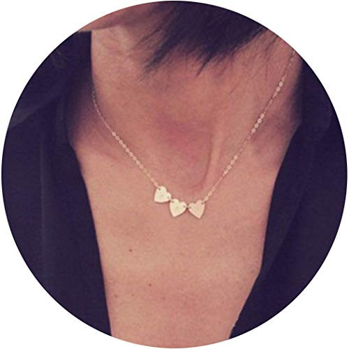 Jovono Fashion Heart Pendant Necklaces Dainty Necklace Chain Jewelry for Women and Girls Silver