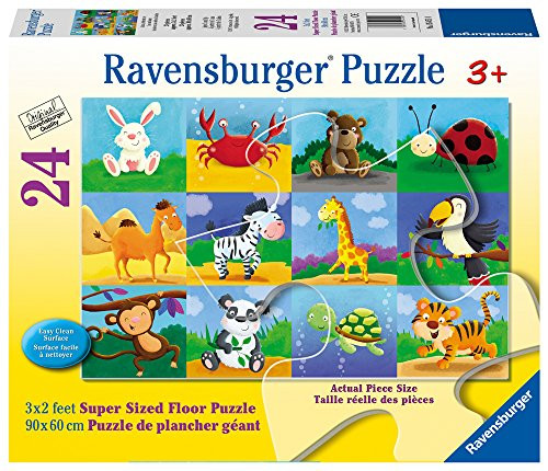 Ravensburger Animal Adventures Super Sized Floor Puzzle 24 Piece Jigsaw Puzzle for Kids  Every Piece is Unique, Pieces Fit Together Perfectly