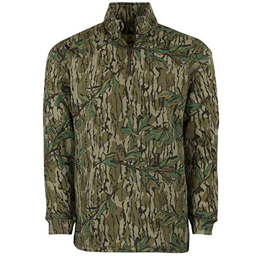 Mossy Oak Vintage Camo Quarter Zip Camo Hunting Jacket for Men Greenleaf XXLarge