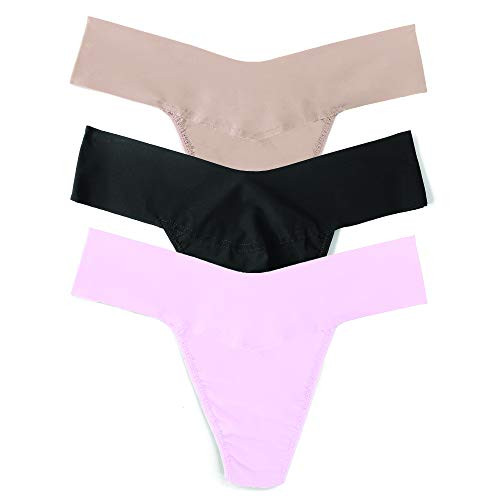 hanky panky Breathe Natural Rise Thong Value 3 Pack BlackTaupeBliss Small