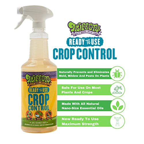 Trifecta Crop Control Ready to Use Maximum Strength Natural Pesticide Fungicide Miticide Insecticide Eliminate Spider Mites Powdery Mildew Botrytis and Mold on Plants NonToxic 32 OZ Size