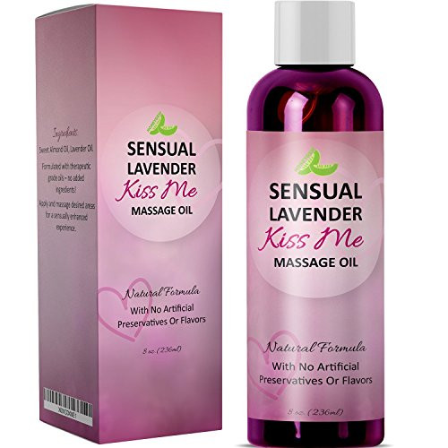 Natural Lubricant Massage Oils for Couples  Sensual Massage Oil with Aromatherapy Oils Sweet Almond Oil and Lavender Essential Oil  Romantic Massage Therapy Stress Relief Body Oils for Women and Men