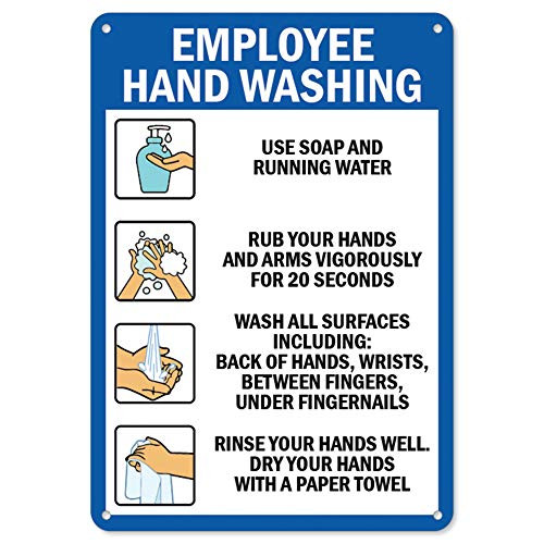 SignMission Coronavirus COVID19  Employee Hand Washing  Plastic Sign  Protect Your Business Municipality Home  Colleagues   Made in The USA 10 X 7 Rigid Plastic