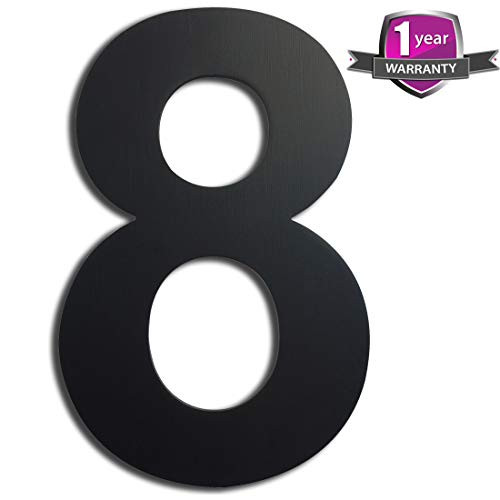 House Number, 6" Home Address Decor, Outdoor Door Number, Modern Black Address Number, Road Sign, 304 Brushed Stainless Steel, Floating Appearance Customized Address Sign for Home Hotel Office