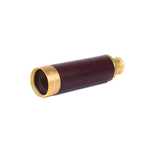 Adjustable Pirate Monocular 25x30 Zoomable Spyglass Telescopic Monocular Optics Telescope Brass Spyglass for Navigation Sailing Voyage View Watching Games