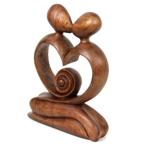 NOVICA Brown Romantic Suar Wood Sculpture 825 Love Of My Life NOVICA Brown Romantic Suar Wood Sculpture 825 Love Of My Life