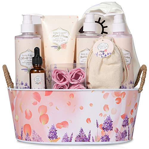 Gifts Set for WomenBath and Body Baskets  Rosewater and Lavender 11 Pcs Bath Gifts for Women Includes Bubble Bath Body Lotion Shower Gel and MoreAt Home Spa Gift for Her