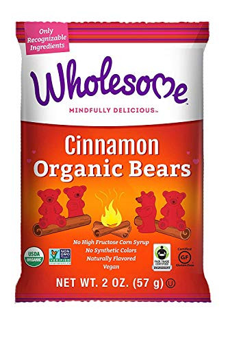 Wholesome Fair Trade Organic Cinnamon Bears No Artificial Colors or High Fructose Corn Syrup Non GMO  Gluten Free Vegan 2 Ounce Pack of 6