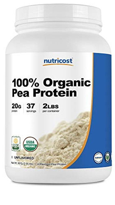 Nutricost Organic Pea Protein Isolate Powder 2LBS  Unflavored Certified USDA Organic Protein from Plants Vegan Friendly Gluten Free NonGMO