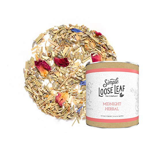 Simple Loose Leaf  Midnight Herbal Tea  Premium Loose Leaf Herbal Tea 4 oz  Caffeine Free  Classic with Lemon  USA Hand Packaged  60 Cups