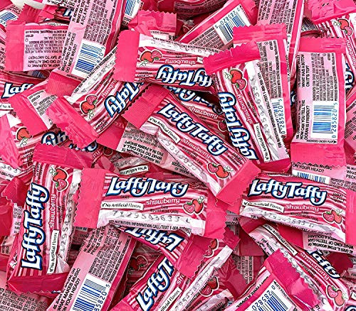 Sunny Island Wonka Laffy Taffy Strawberry Candy Chews Individually Wrapped Jokes Taffy Candy Bar Fun Size 2 Pounds Bag