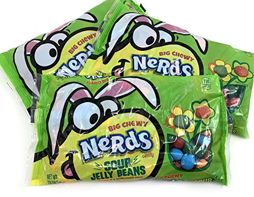 Sunny Island Wonka Nerds Chewy Sour Jelly Beans Candy 12 Ounce Bag  Pack of 3