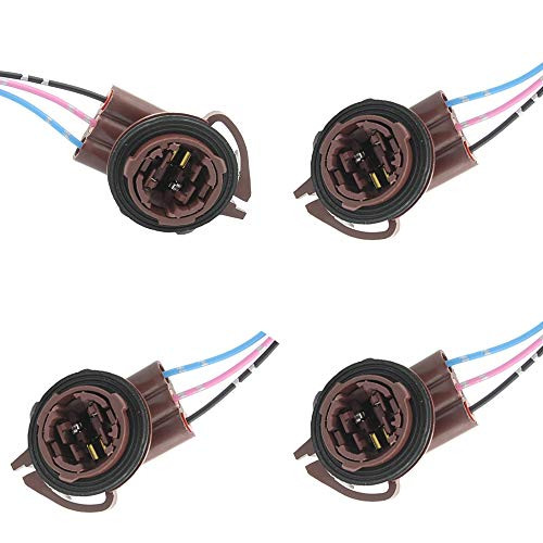 HALOYiVGO 3156 3157 Pre-Wired Wiring Harness Sockets Adapter For Repair Replacement Install LED Bulbs For Turn Signal Lights DRL Lamps or Brake/Tail Lights Bulbs 4PCS