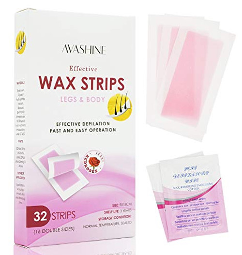 Avashine Body Wax Strips Rose Scent Hair Remover Wax Strips for Arms Legs Underarm Hair Eyebrow Bikini and Brazilian Hair Removal Contains 32 Strips Avashine Body Wax Strips Rose Scent Hair Remover Wax Strips for Arms Legs Underarm Hair Eyebrow Bikini and Brazilian Hair Removal Contains 32 Strips