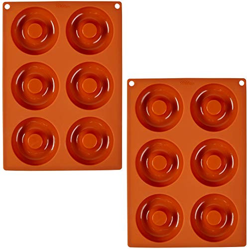 Wilton Non-stick 6-Cavity Silicone Donut Baking Pan Set, 2-Count Wilton Non-stick 6-Cavity Silicone Donut Baking Pan Set, 2-Count