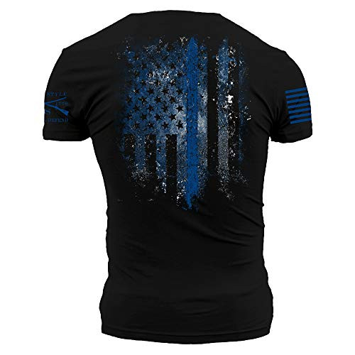 Grunt Style Blue Shield  Mens TShirt Black XLarge