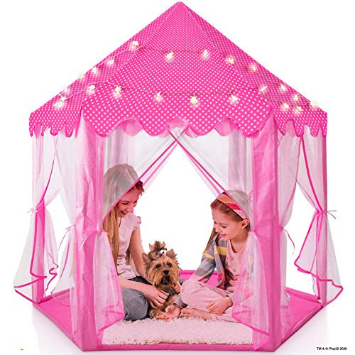 Play22 Kids Large Playhouse Tent Kids Play Tent Princess Castle Pink Play Tent House For Girls With Star Lights Carry Bag Princess Castle Playhouse Tent For Girls Boys Indoor Outdoor 55 X 53 Play22 Kids Large Playhouse Tent Kids Play Tent Princess Castle Pink Play Tent House For Girls With Star Lights Carry Bag Princess Castle Playhouse Tent For Girls Boys Indoor Outdoor 55 X 53