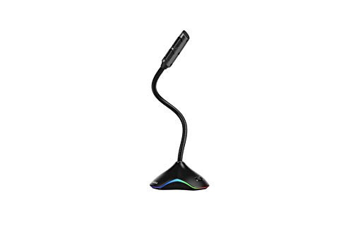 Computer Microphone ARISEN Desktop Gooseneck Microphone Mute Button with Breathing RGB Light USB Microphone for Windows and Mac Ideal for Gaming Streaming YouTube Podcast