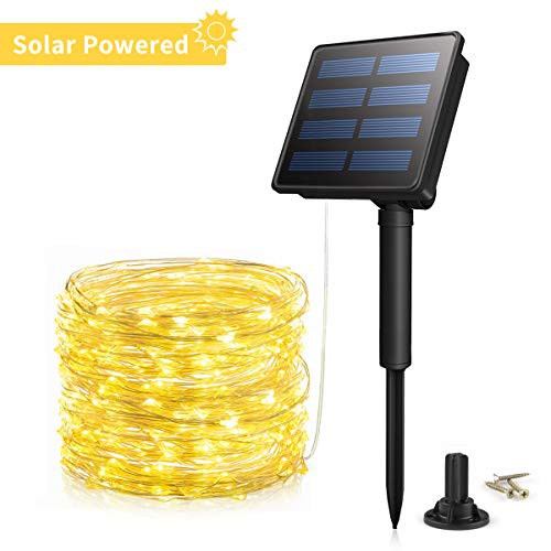 Morpilot Outdoor Solar String Lights Christmas, 33ft 200LED Waterproof Decorative String Lights for Patio, Garden, Gate, Yard, Party, Wedding(Warm White) Morpilot Outdoor Solar String Lights Christmas, 33ft 200LED Waterproof Decorative String Lights for Patio, Garden, Gate, Yard, Party, Wedding(Warm White)