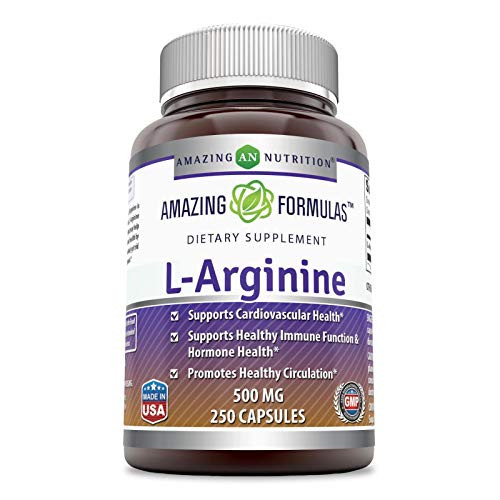 Amazing Formulas LArginine 500 mg Supplement Best Amino Acid Arginine HCL Supplements for Women Man Promotes Circulation and Supports Cardiovascular Health 250 Capsules Amazing Formulas LArginine 500 mg Supplement Best Amino Acid Arginine HCL Supplements for Women Man Promotes Circulation and Supports Cardiovascular Health 250 Capsules
