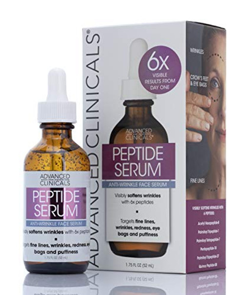 Advanced Clinicals Peptide Serum for Wrinkles Fine Lines and Puffiness Moisturizing AntiWrinkle Face Serum with Collagen Plumps Lifts Evens Skin Tone Made with Natural Extracts in the USA Advanced Clinicals Peptide Serum for Wrinkles Fine Lines and Puffiness Moisturizing AntiWrinkle Face Serum with Collagen Plumps Lifts Evens Skin Tone Made with Natural Extracts in the USA