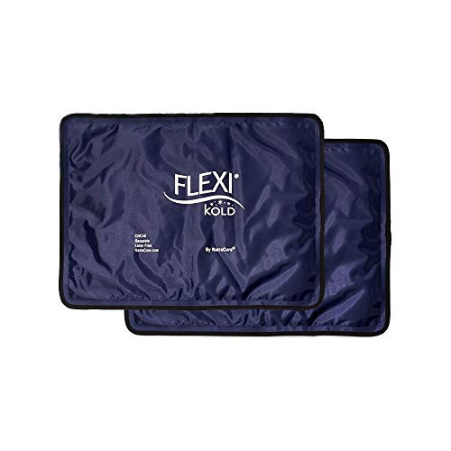 FlexiKold Gel Ice Pack Standard Large 105 x 145  Two 2 Reusable Cold Therapy Packs for Pain and Injuries to Knee Shoulder Foot Back Ankle Neck Hip Wrist  6300COLD