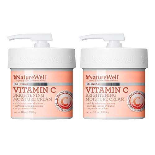 NatureWell Vitamin C Brightening Moisture Cream for Face  Body 10 oz  Clinical  Provides Lasting Hydration  Visibly Enhances Skin Tone 2 Pack