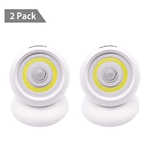 Lebote Motion Sensor Light Wireless 360-Degree Battery Powered Night Light Motion Sensor Porch Light Indoor Outdoor Security Light Garden Wall Flood Night Cordless Lamp (2 Pack)